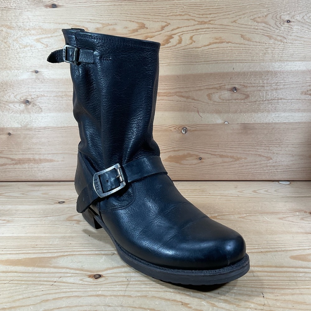 Frye Veronica Flex Short Harness Boot Women’s 9.5 B Black Leather Moto 76509
